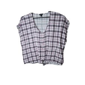 Torrid Size 2 Women's White Plaid Shirt Size 2X t22